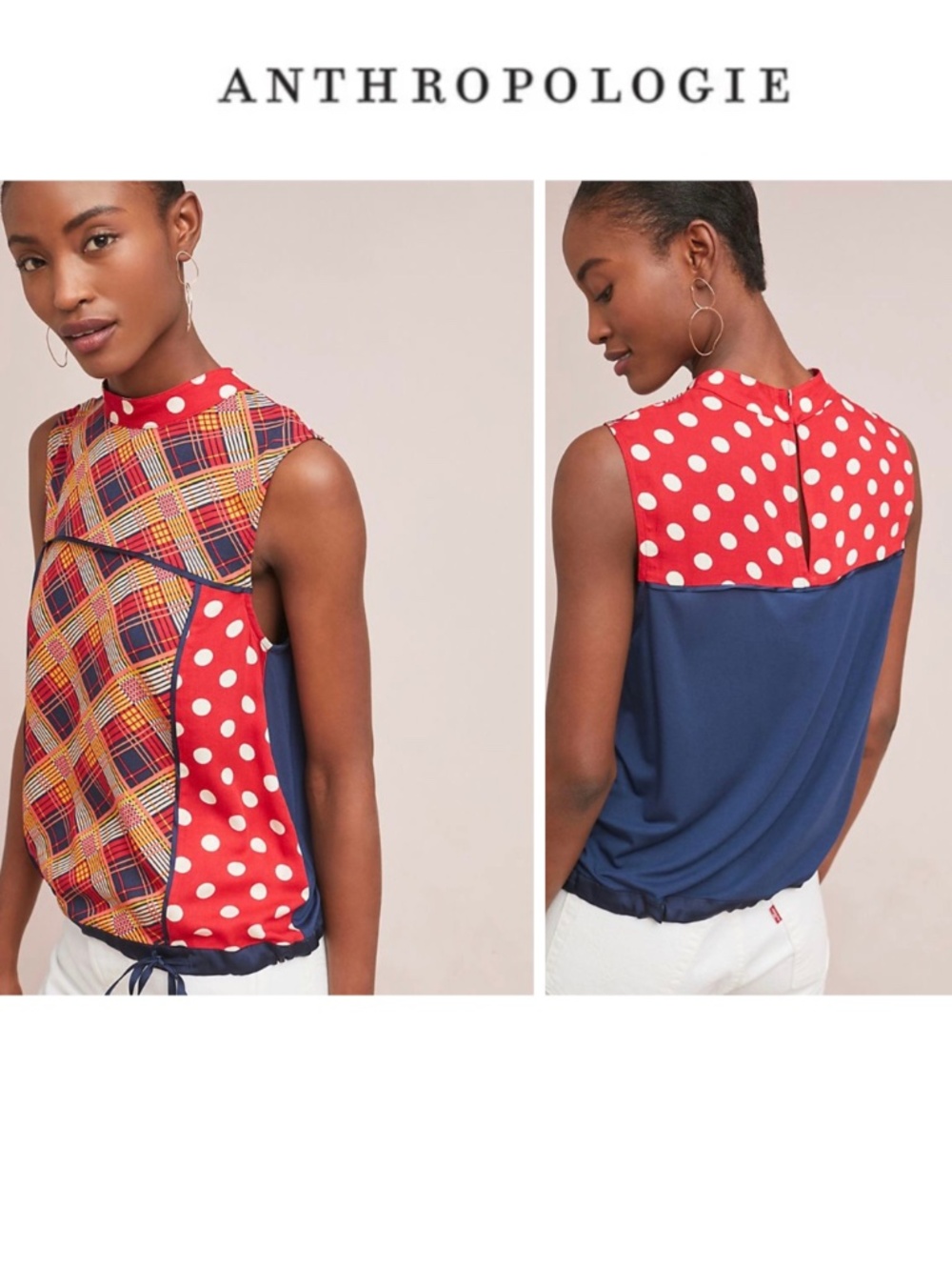 Anthropologie Tiny Label Evelyn Mock Neck Tank